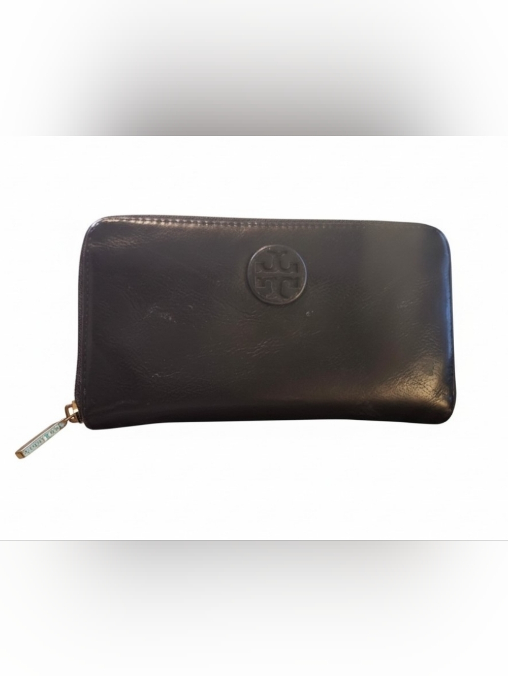 Tory Burch Black Leather Zip Wallet
